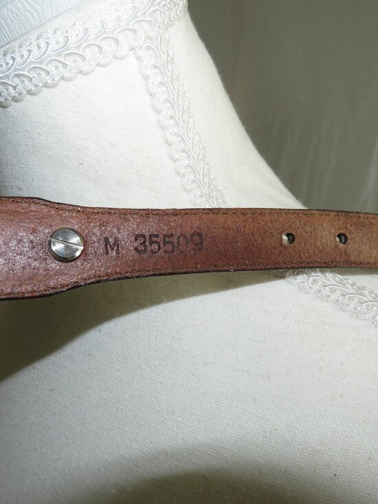 Vintage Brighton Western Concho Leather Belt • Tooled Metalwork • USA‑Made Arti main image 7